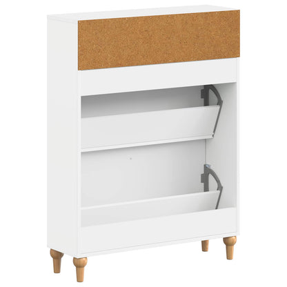 vidaXL Shoe Cabinet ALKMAAR 78 x 24 x 103 cm Engineered Wood White