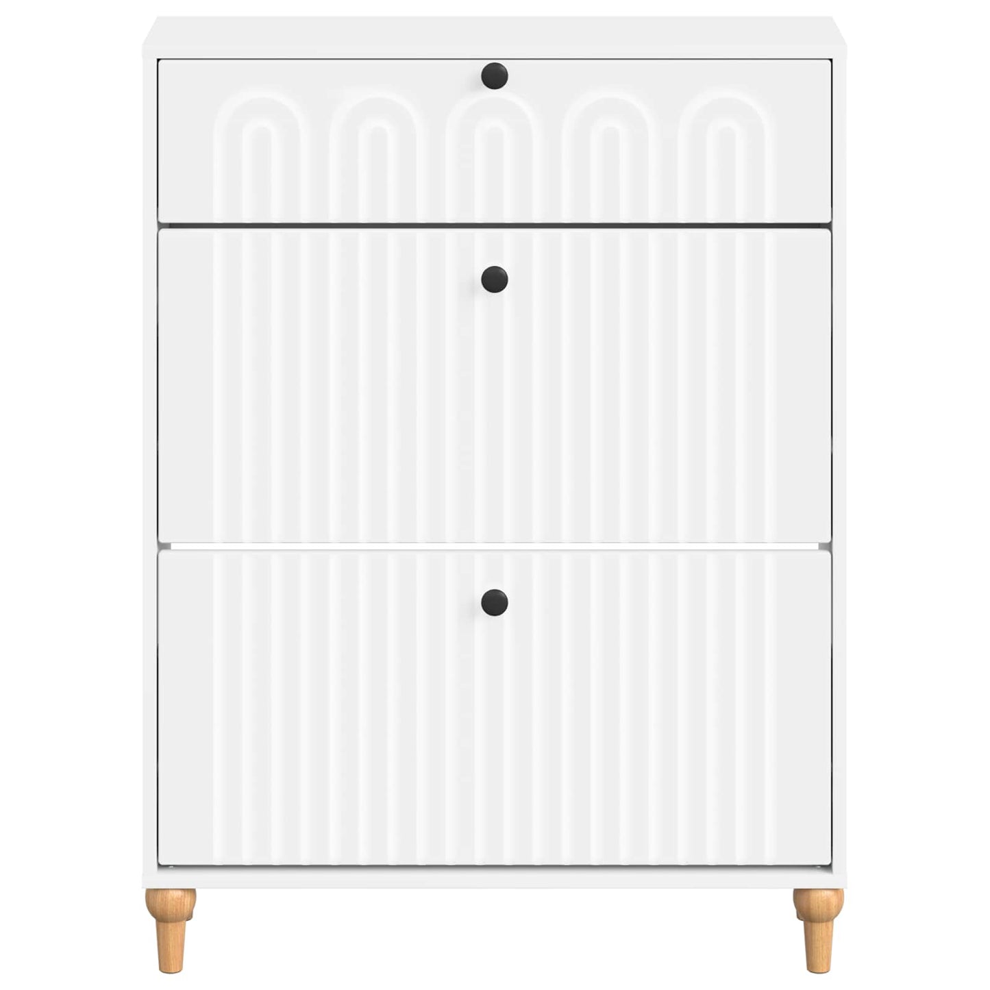 vidaXL Shoe Cabinet ALKMAAR 78 x 24 x 103 cm Engineered Wood White