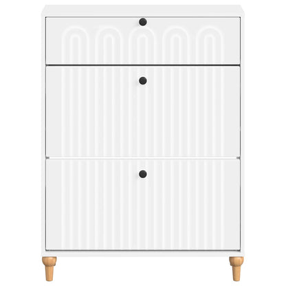 vidaXL Shoe Cabinet ALKMAAR 78 x 24 x 103 cm Engineered Wood White