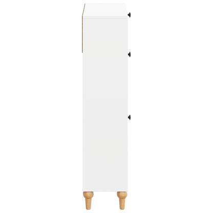 vidaXL Shoe Cabinet ALKMAAR 78 x 24 x 103 cm Engineered Wood White