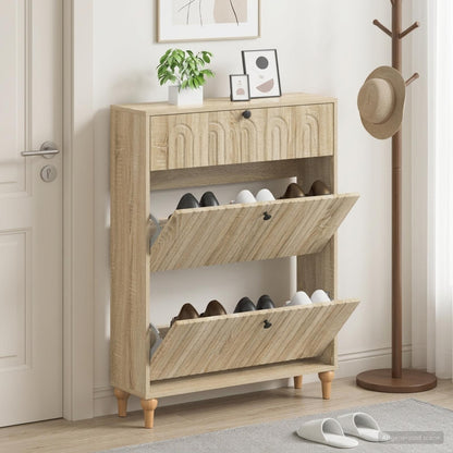 vidaXL Shoe Cabinet ALKMAAR 78 x 24 x 103 cm Engineered Wood