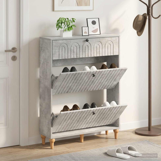 vidaXL Shoe Cabinet ALKMAAR 78 x 24 x 103 cm Engineered Wood