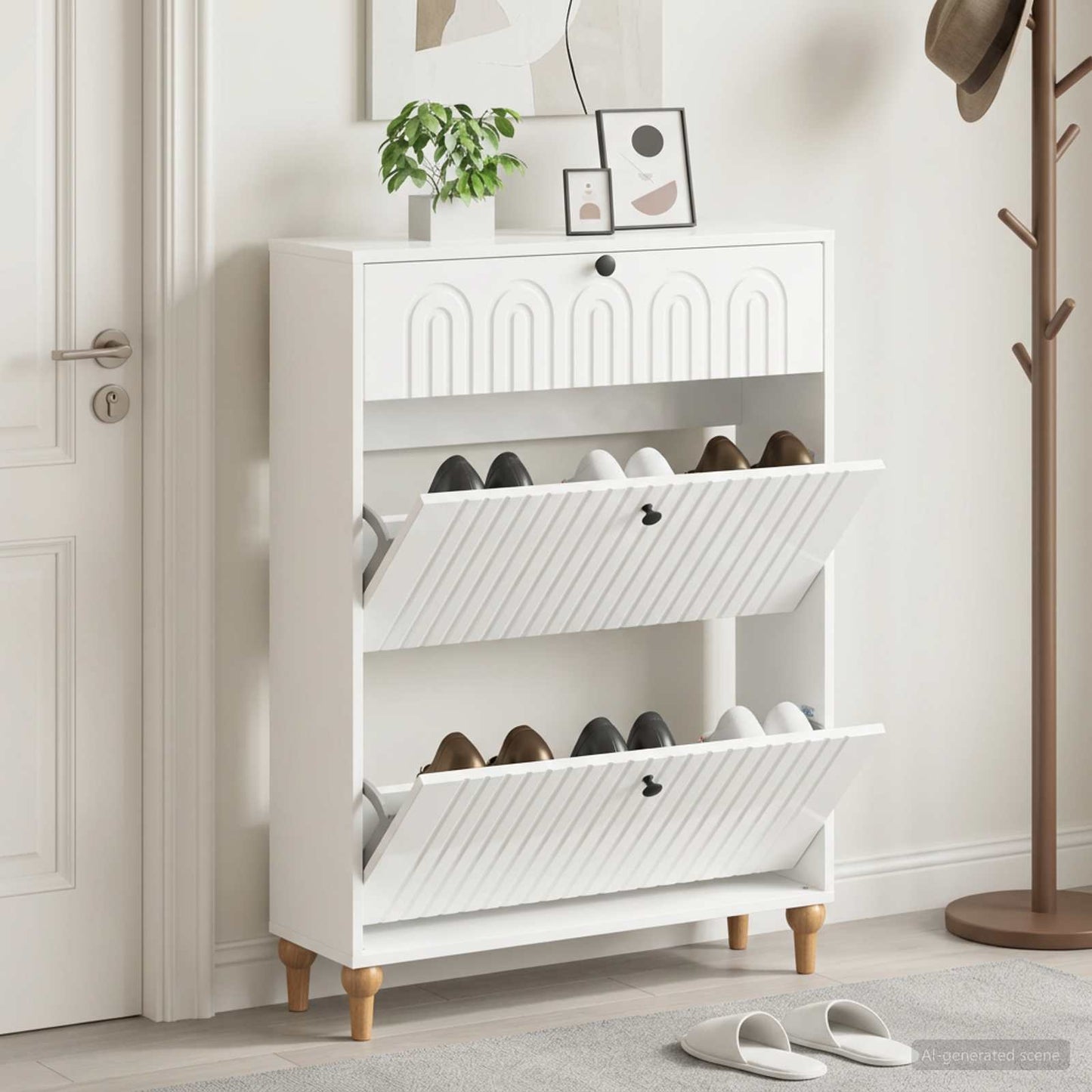 vidaXL Shoe Cabinet ALKMAAR 78 x 24 x 103 cm Engineered Wood