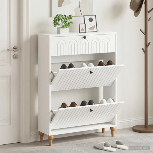 vidaXL Shoe Cabinet ALKMAAR 78 x 24 x 103 cm Engineered Wood