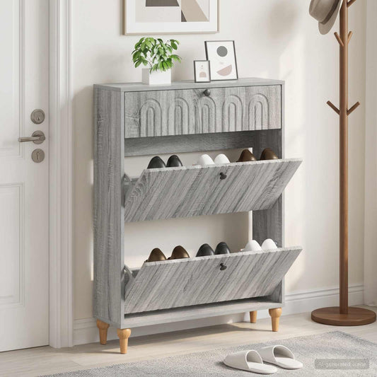 vidaXL Shoe Cabinet ALKMAAR 78 x 24 x 103 cm Engineered Wood