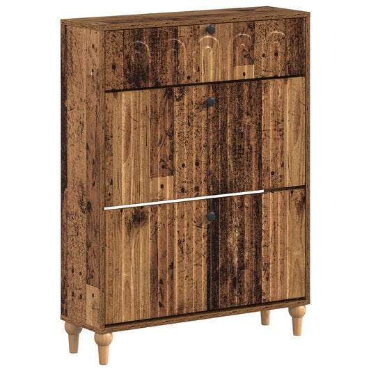 vidaXL Shoe Cabinet ALKMAAR 78 x 24 x 103 cm Engineered Wood Old Wood