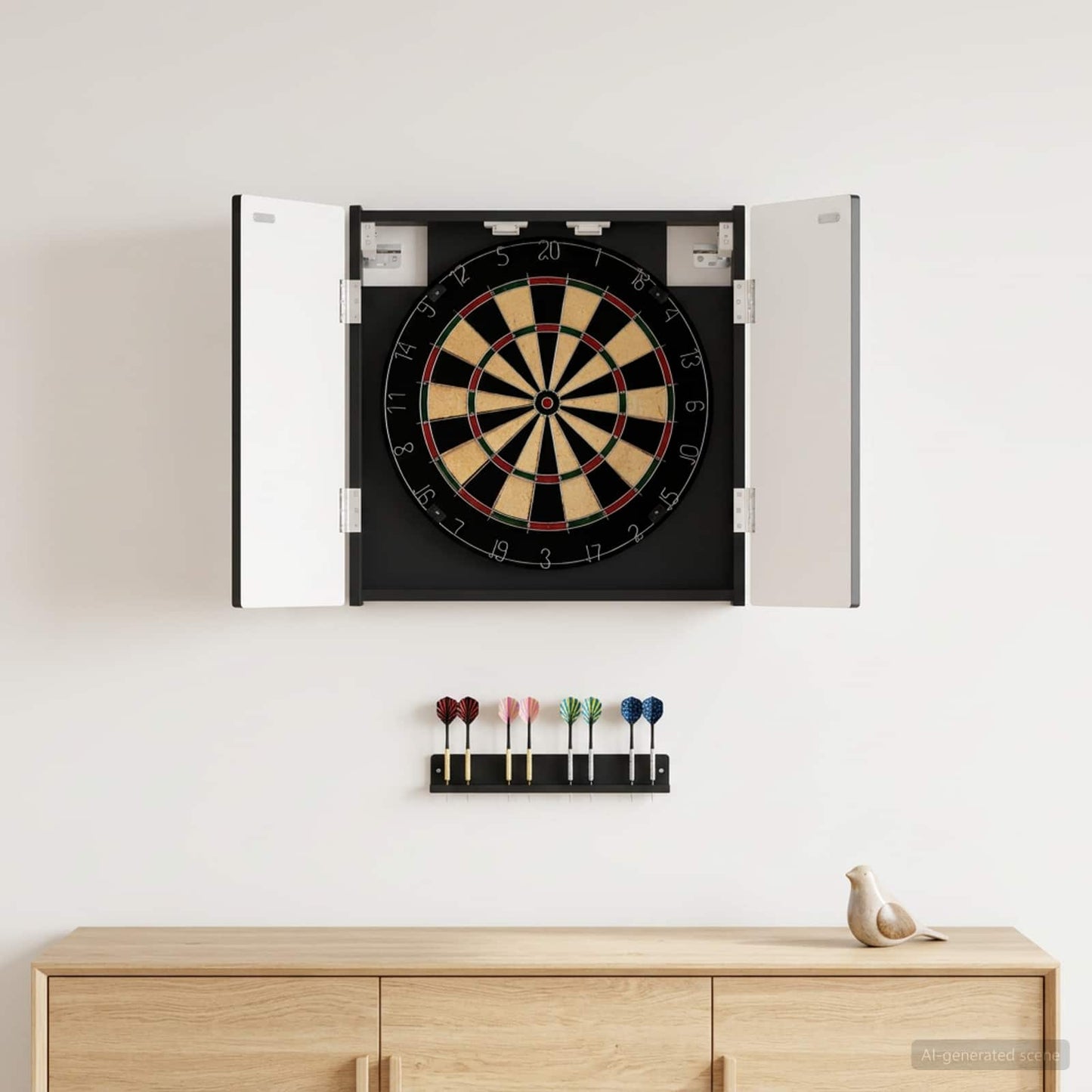 vidaXL Dartboard Cabinet DELFT Black 52.5 x 10.5 x 53.5 cm