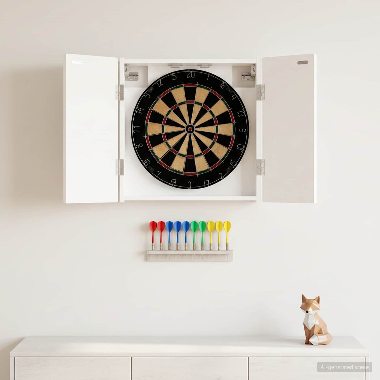 vidaXL Dartboard Cabinet DELFT High Gloss White 52.5 x 10.5 x 53.5 cm