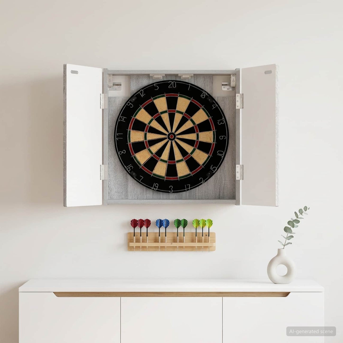 vidaXL Dartboard Cabinet DELFT Grey Sonoma 52.5 x 10.5 x 53.5 cm