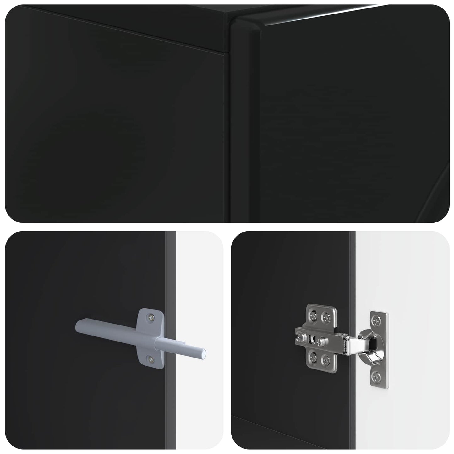 vidaXL TV Cabinet Black Engineered Wood