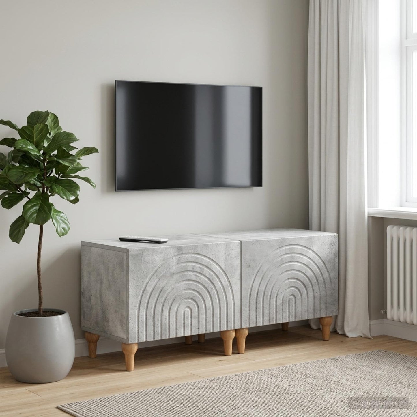 vidaXL TV Cabinet Concrete Grey Engineered Wood
