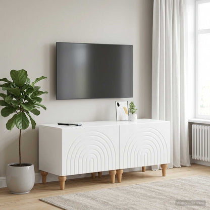 vidaXL TV Cabinet High Gloss White Engineered Wood