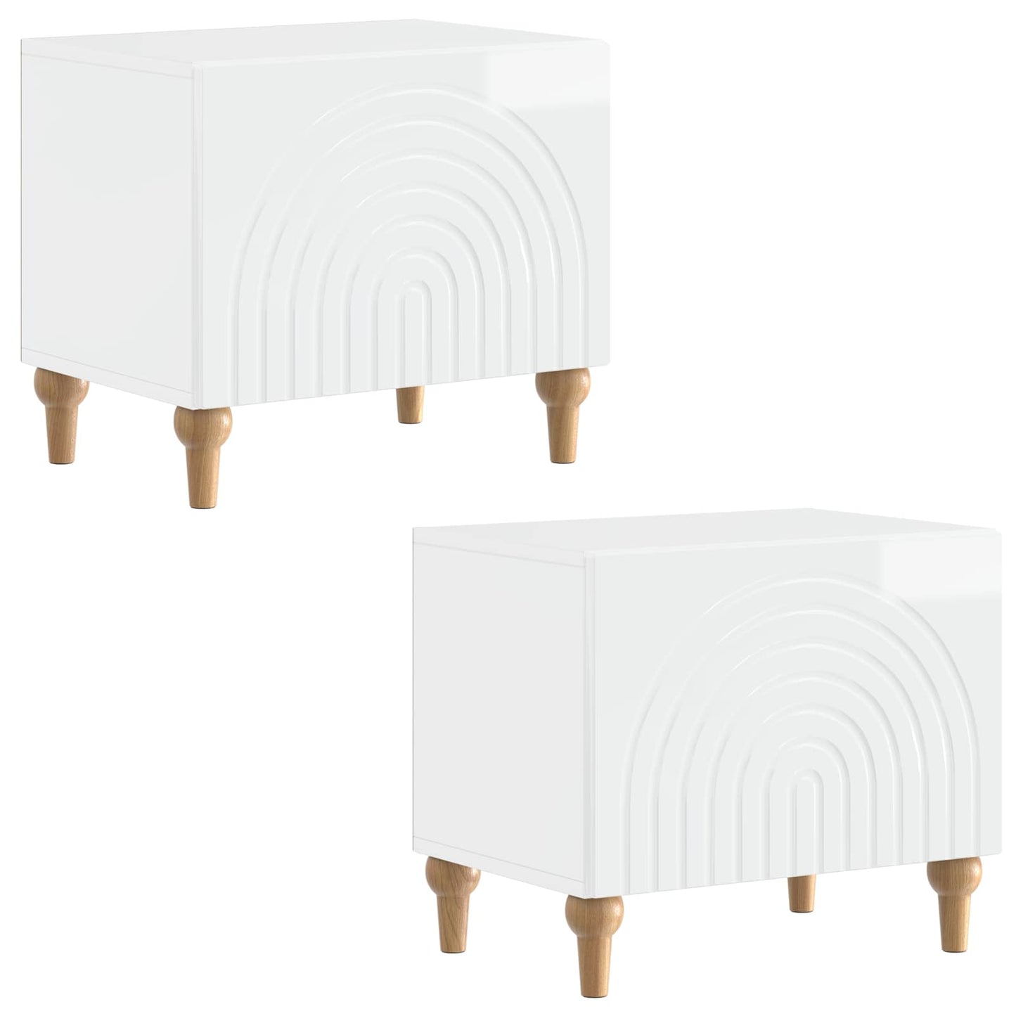 vidaXL TV Cabinet High Gloss White Engineered Wood
