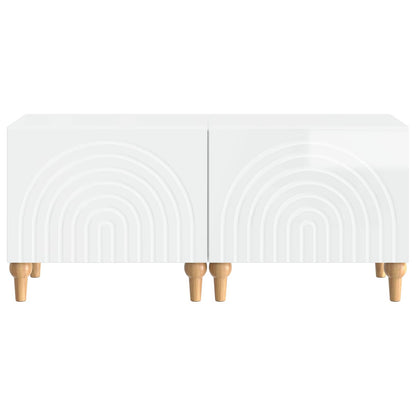 vidaXL TV Cabinet High Gloss White Engineered Wood