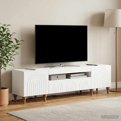 vidaXL LED TV Cabinet White Engineered Wood