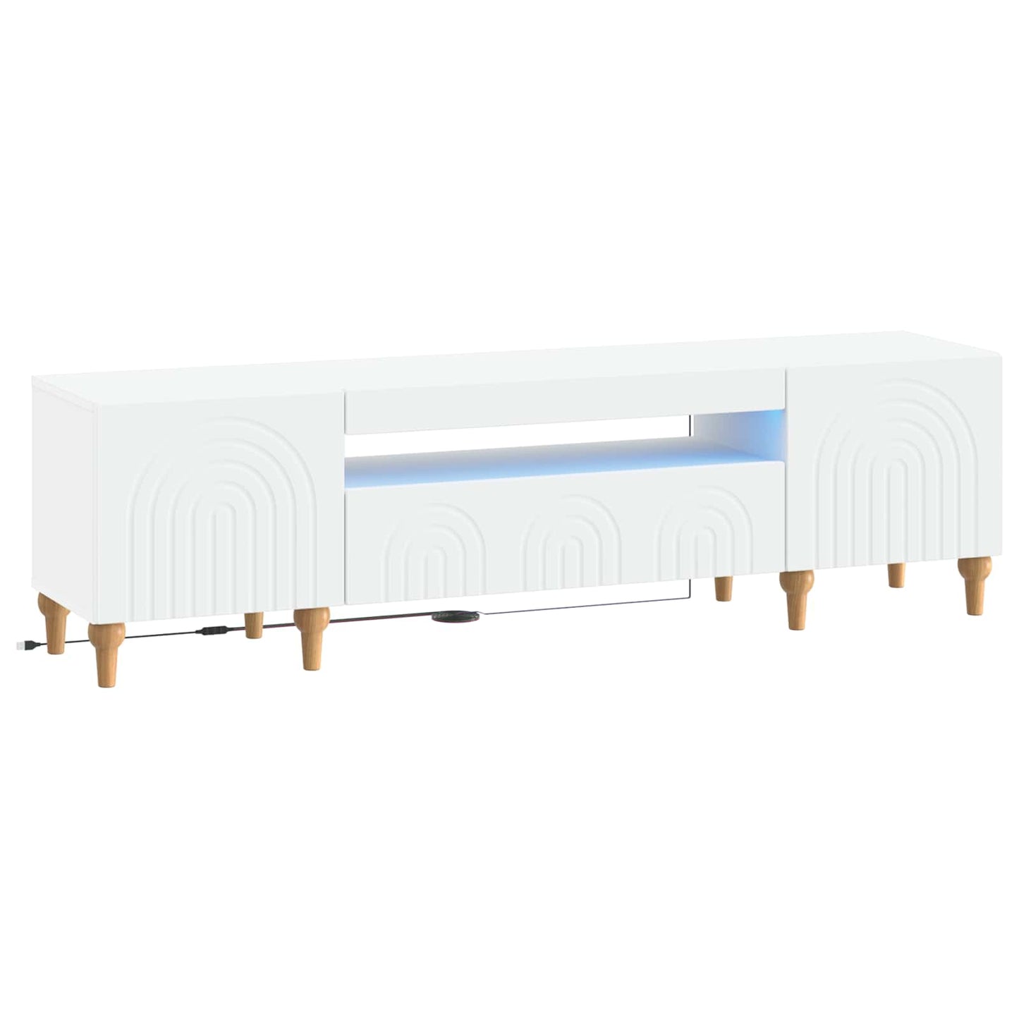 vidaXL LED TV Cabinet White Engineered Wood