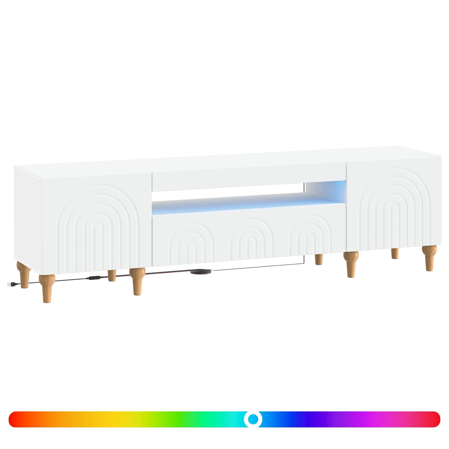 vidaXL LED TV Cabinet White Engineered Wood