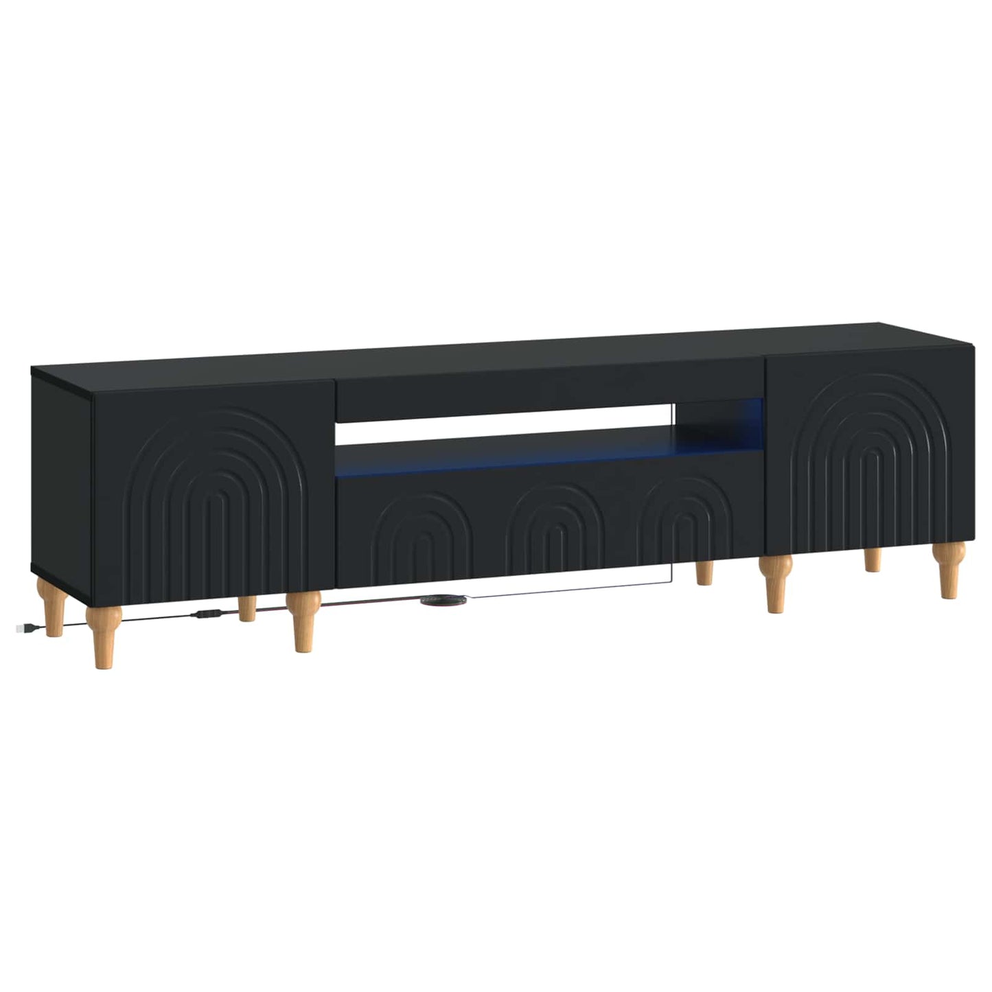 vidaXL LED TV Cabinet Black Engineered Wood
