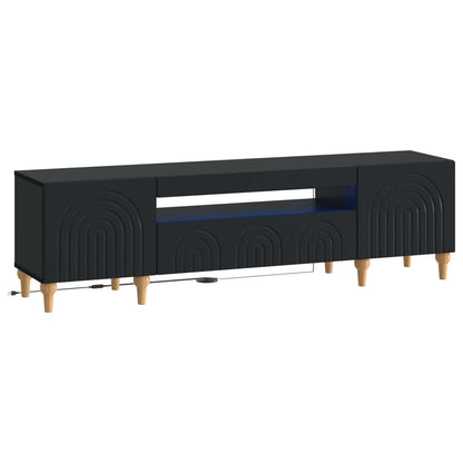 vidaXL LED TV Cabinet Black Engineered Wood