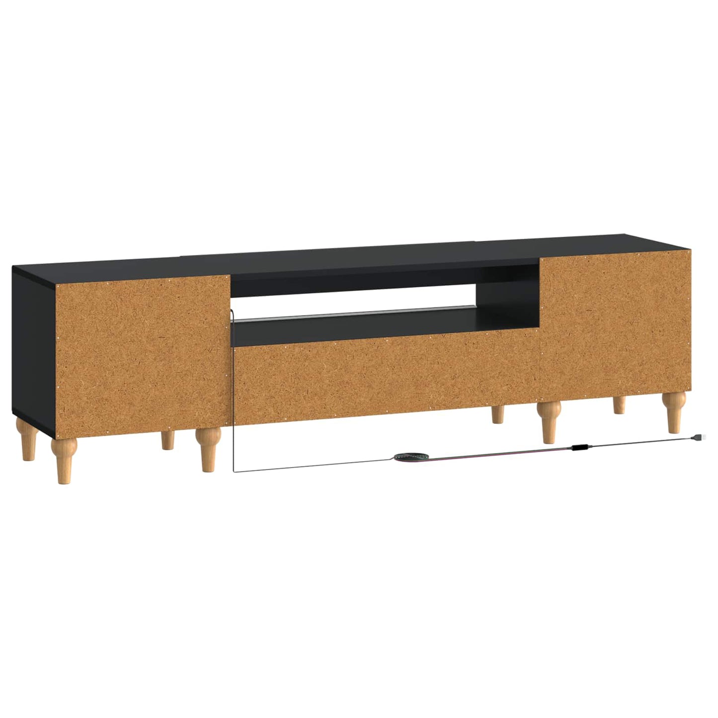 vidaXL LED TV Cabinet Black Engineered Wood