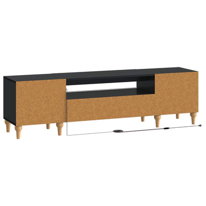 vidaXL LED TV Cabinet Black Engineered Wood