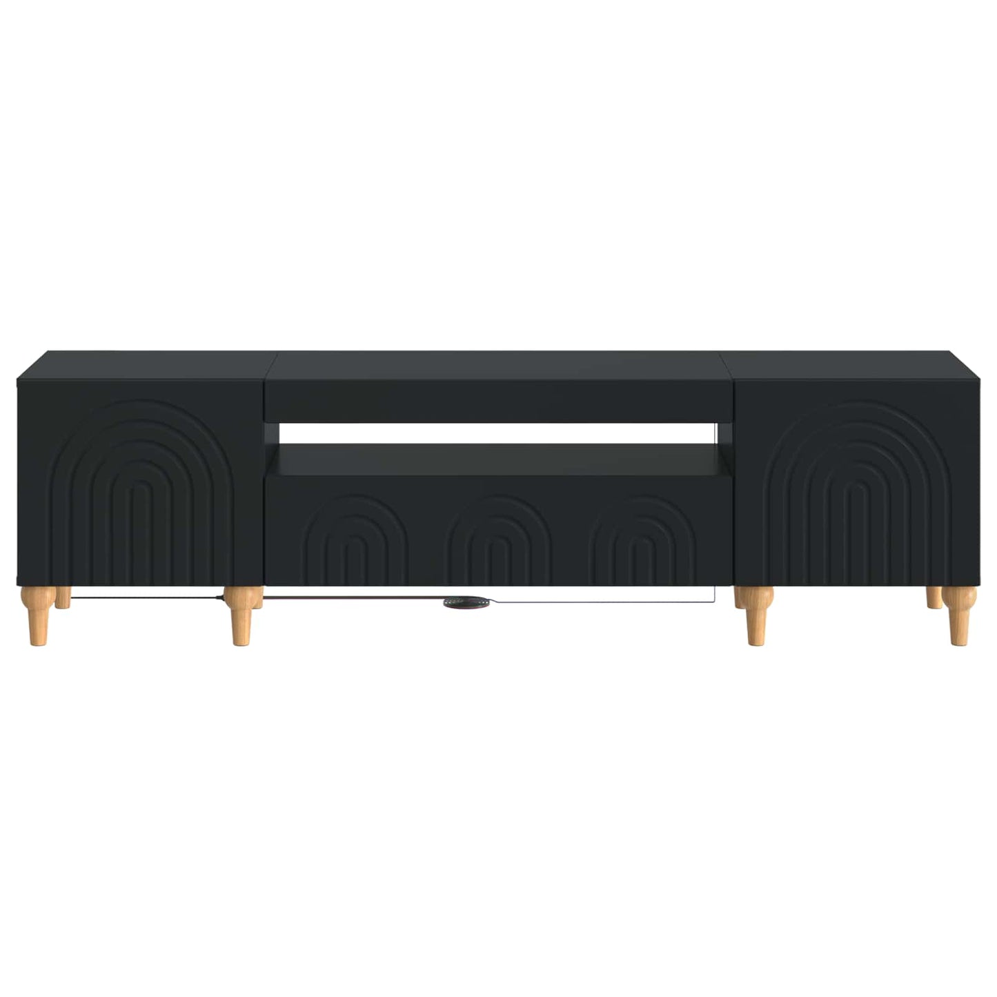 vidaXL LED TV Cabinet Black Engineered Wood