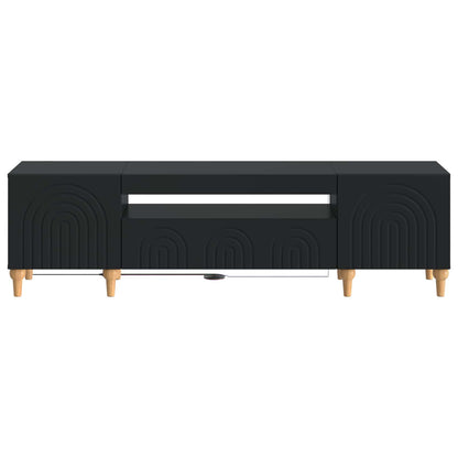 vidaXL LED TV Cabinet Black Engineered Wood