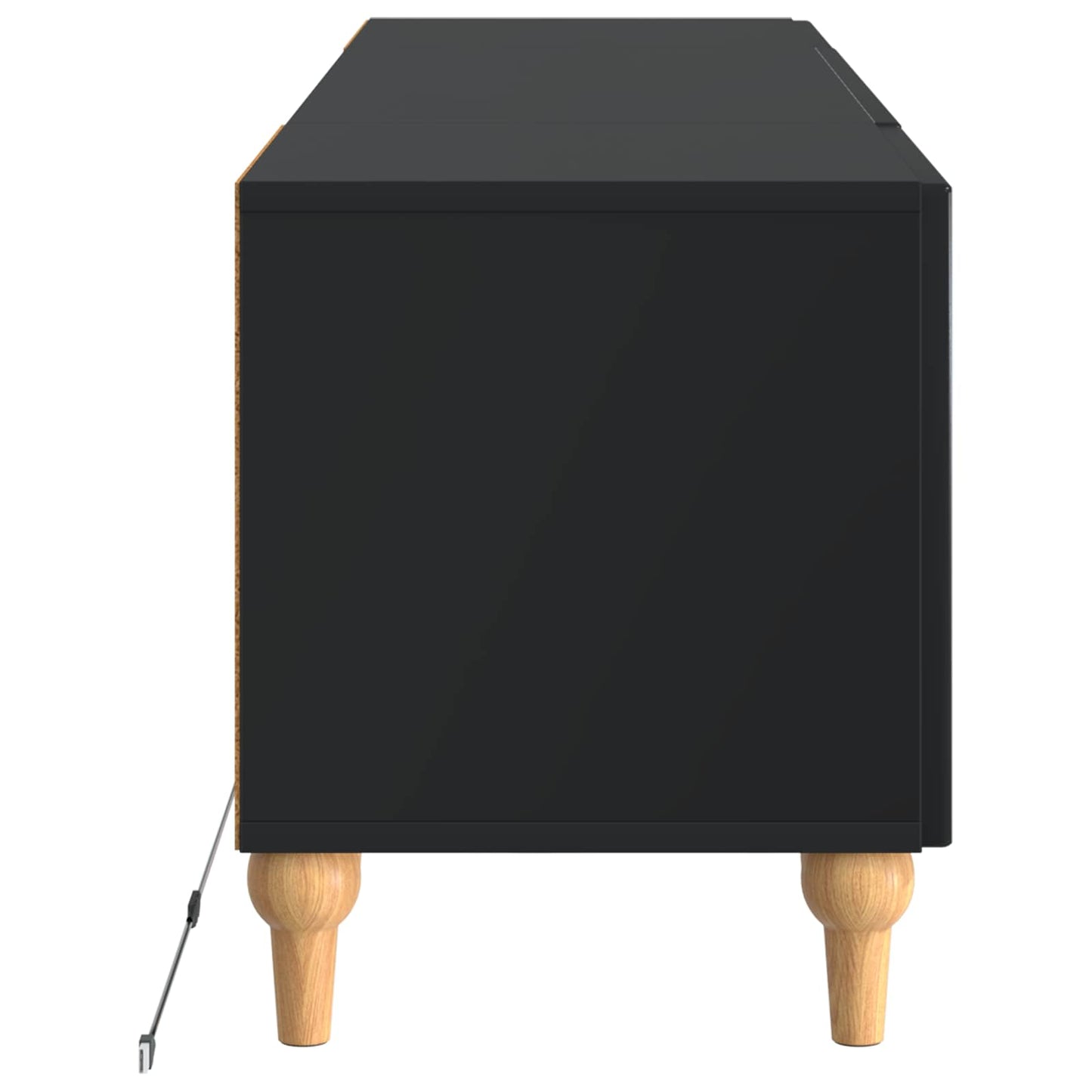vidaXL LED TV Cabinet Black Engineered Wood