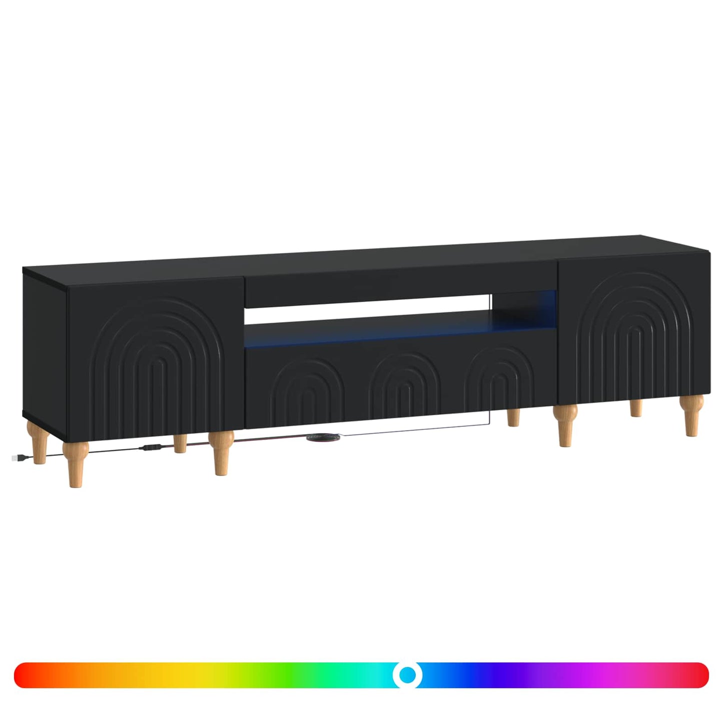 vidaXL LED TV Cabinet Black Engineered Wood