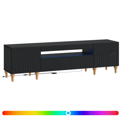 vidaXL LED TV Cabinet Black Engineered Wood