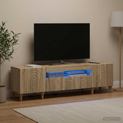 vidaXL LED TV Cabinet Sonoma Oak Engineered Wood