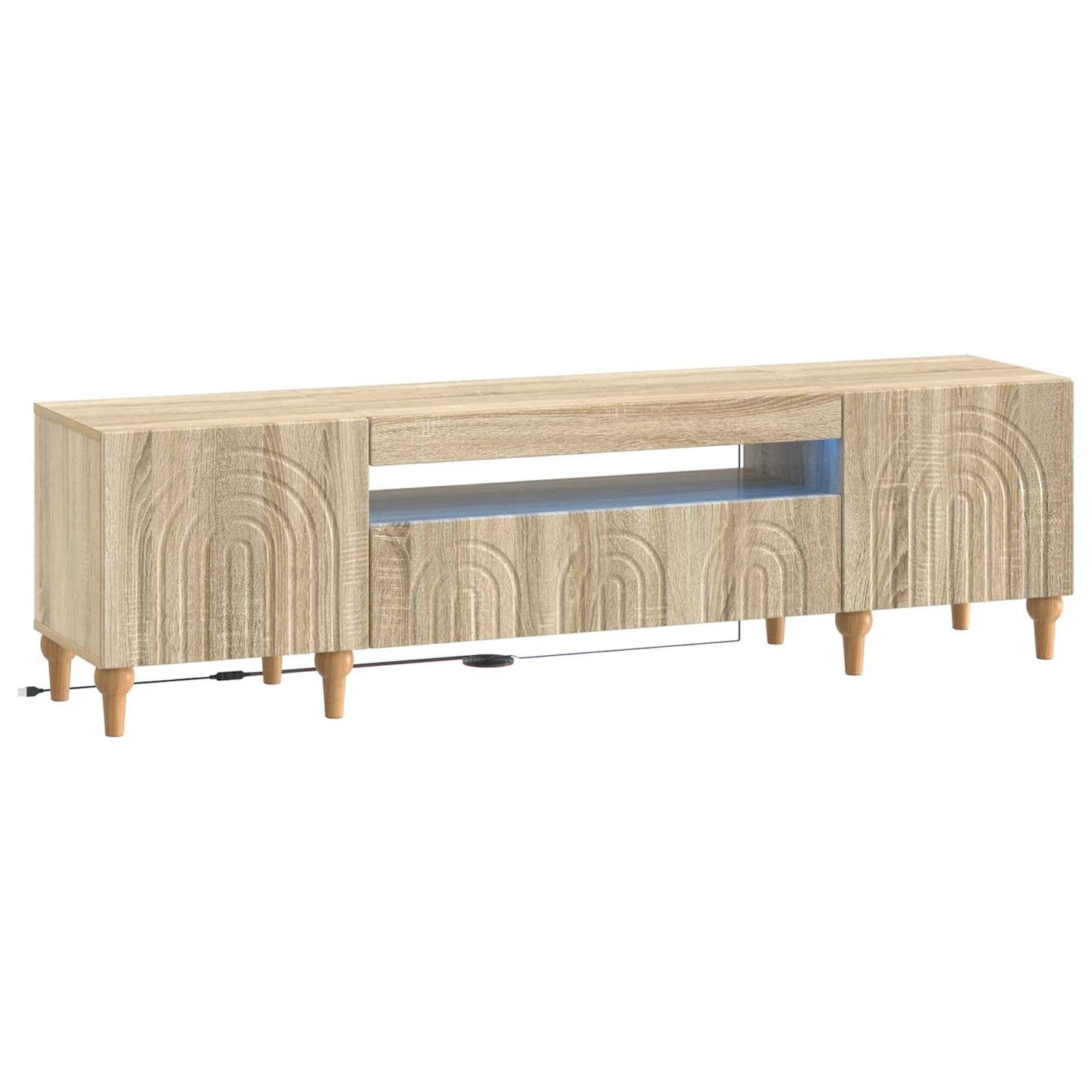 vidaXL LED TV Cabinet Sonoma Oak Engineered Wood