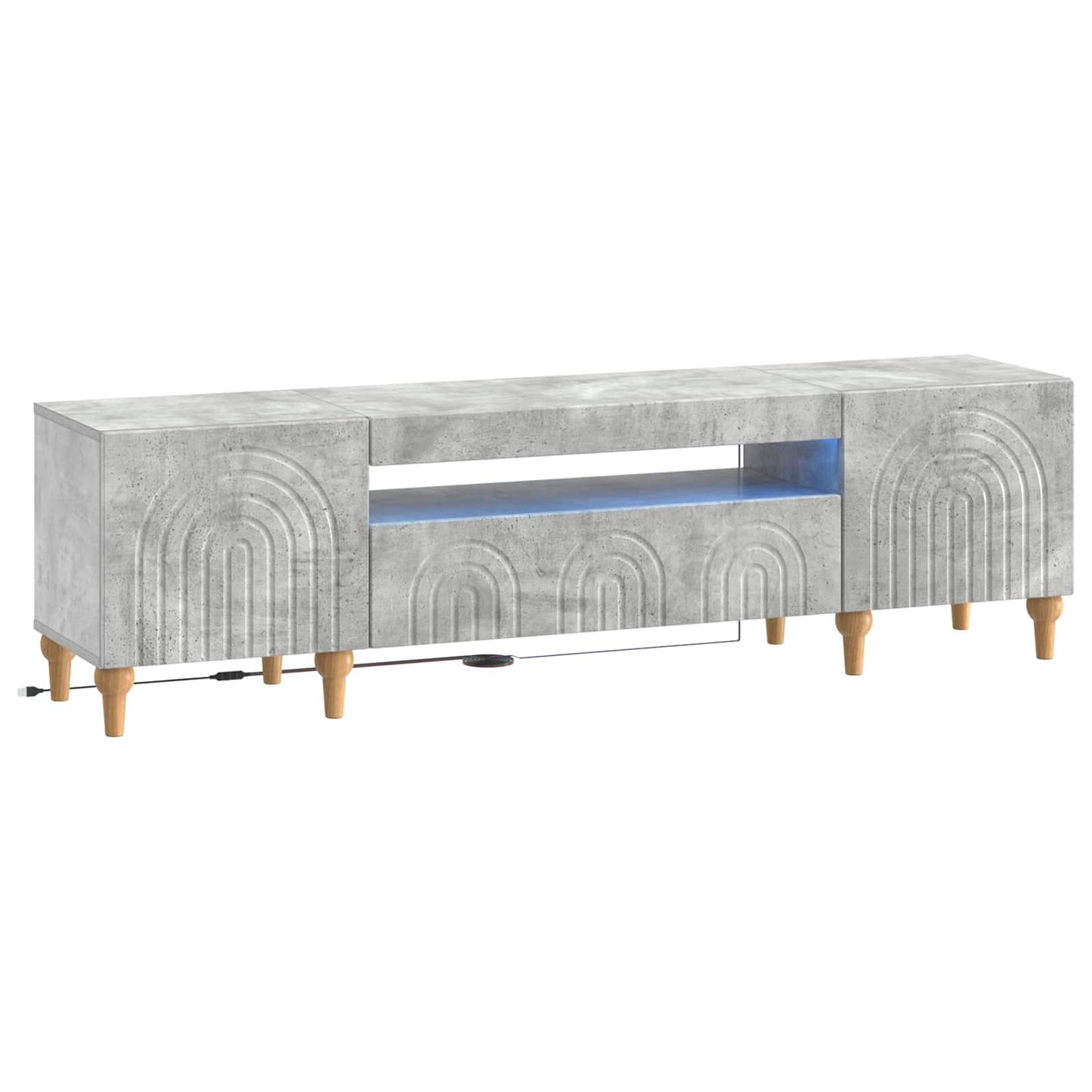 vidaXL LED TV Cabinet Concrete Grey Engineered Wood