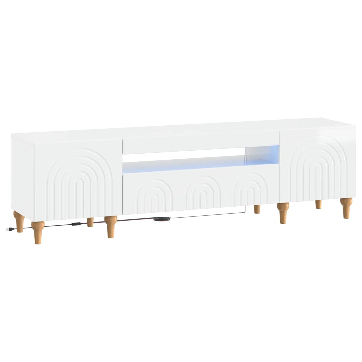 vidaXL LED TV Cabinet High Gloss White Engineered Wood