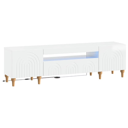 vidaXL LED TV Cabinet High Gloss White Engineered Wood