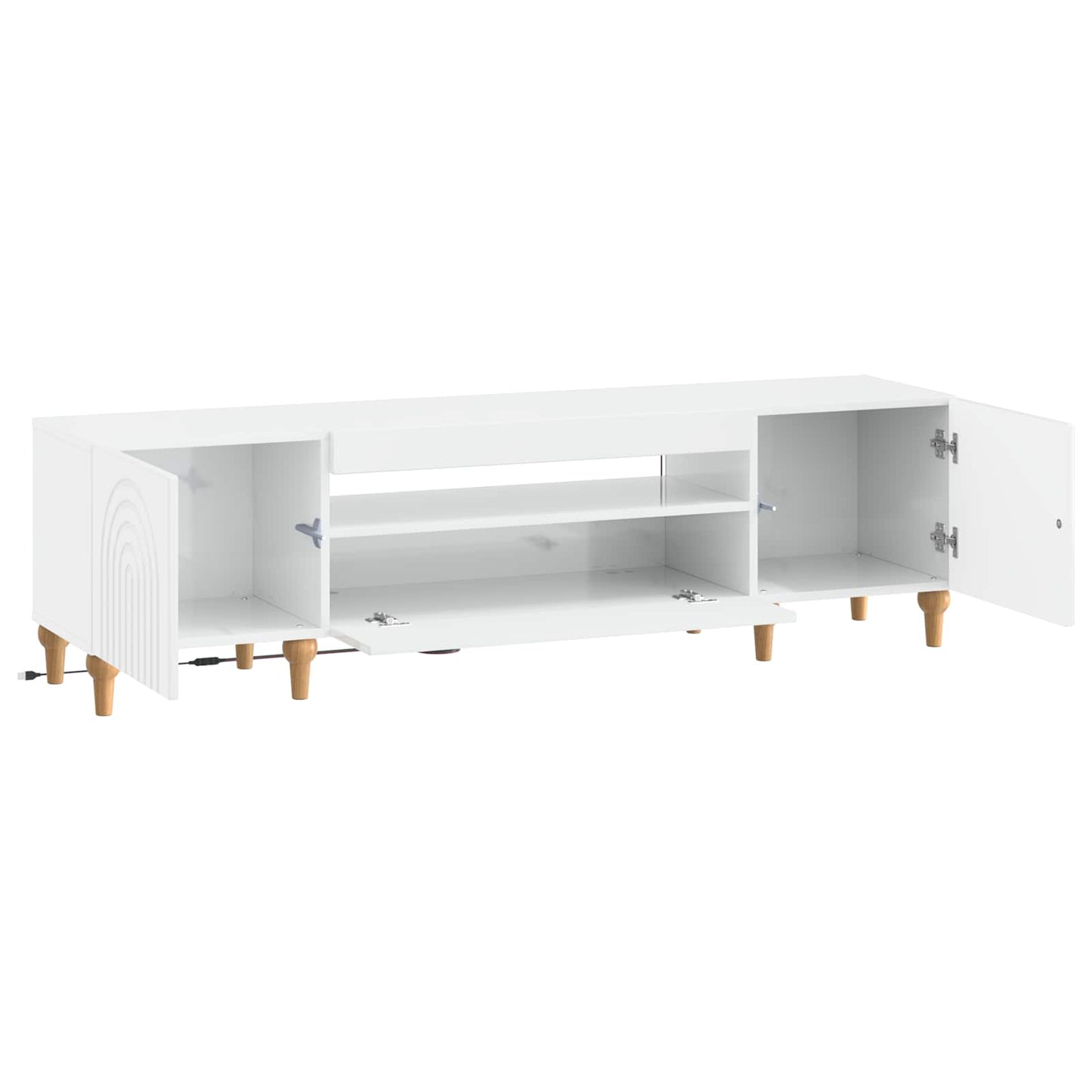 vidaXL LED TV Cabinet High Gloss White Engineered Wood