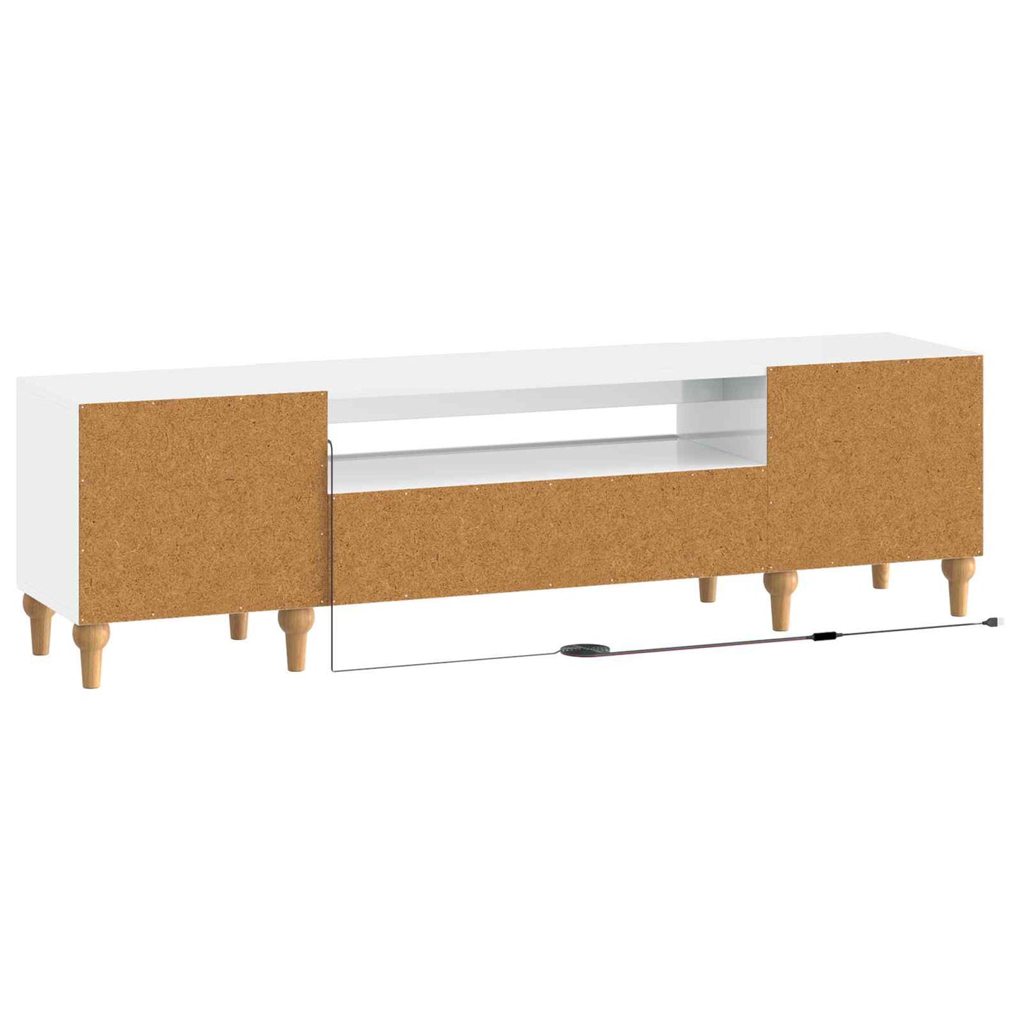 vidaXL LED TV Cabinet High Gloss White Engineered Wood