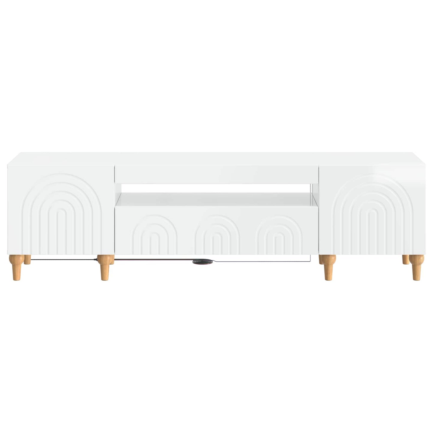 vidaXL LED TV Cabinet High Gloss White Engineered Wood