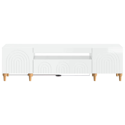 vidaXL LED TV Cabinet High Gloss White Engineered Wood