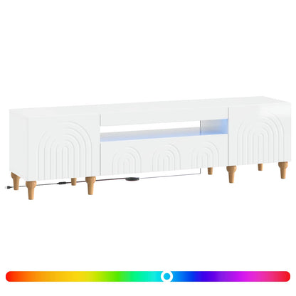 vidaXL LED TV Cabinet High Gloss White Engineered Wood