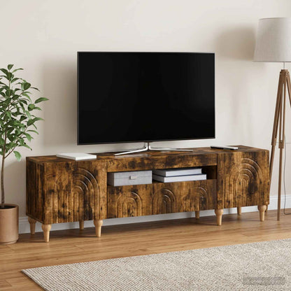 vidaXL LED TV Cabinet Smoked Oak Engineered Wood