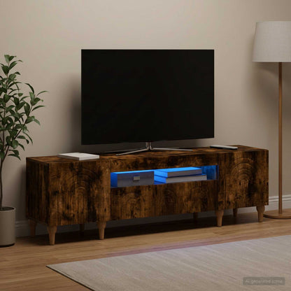 vidaXL LED TV Cabinet Smoked Oak Engineered Wood