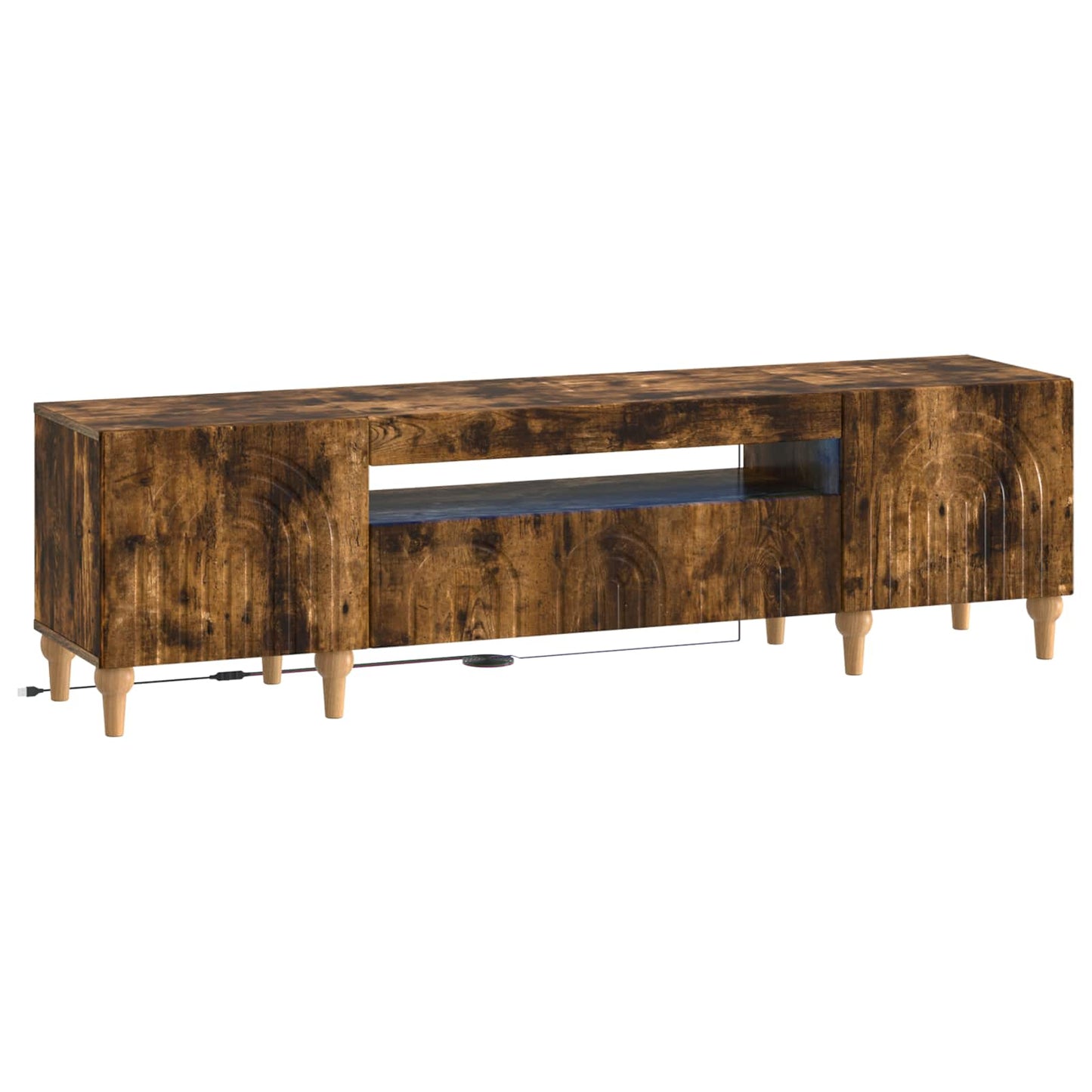 vidaXL LED TV Cabinet Smoked Oak Engineered Wood