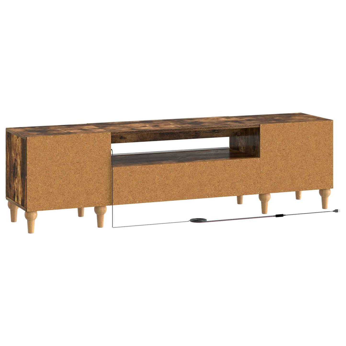 vidaXL LED TV Cabinet Smoked Oak Engineered Wood