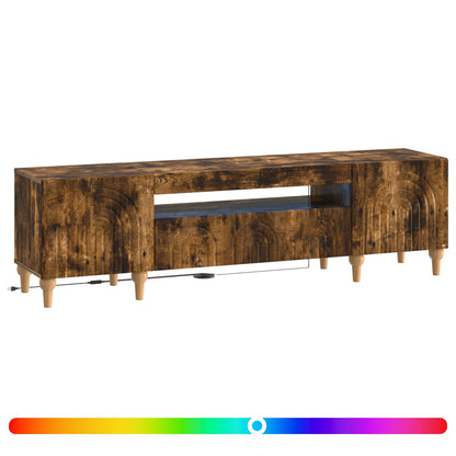 vidaXL LED TV Cabinet Smoked Oak Engineered Wood