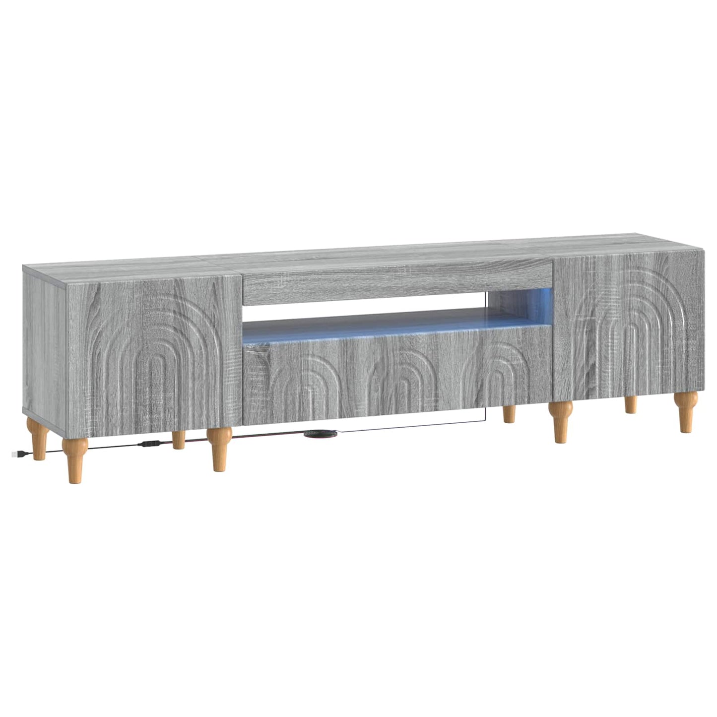 vidaXL LED TV Cabinet Grey Sonoma Engineered Wood