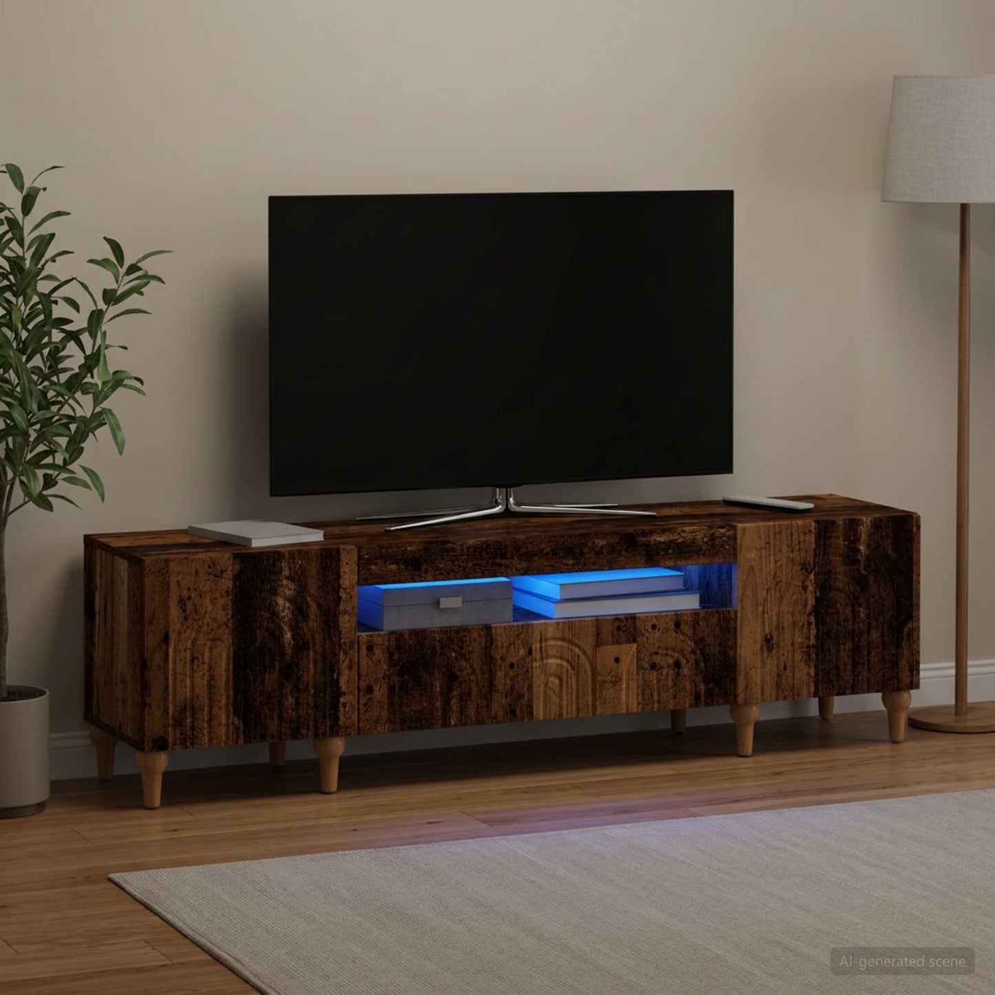 vidaXL LED TV Cabinet Old Wood Engineered Wood