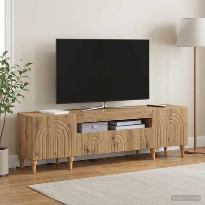 vidaXL LED TV Cabinet ALKMAAR 153 x 35 x 43 cm Artisan Oak