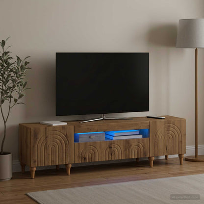 vidaXL LED TV Cabinet ALKMAAR 153 x 35 x 43 cm Artisan Oak