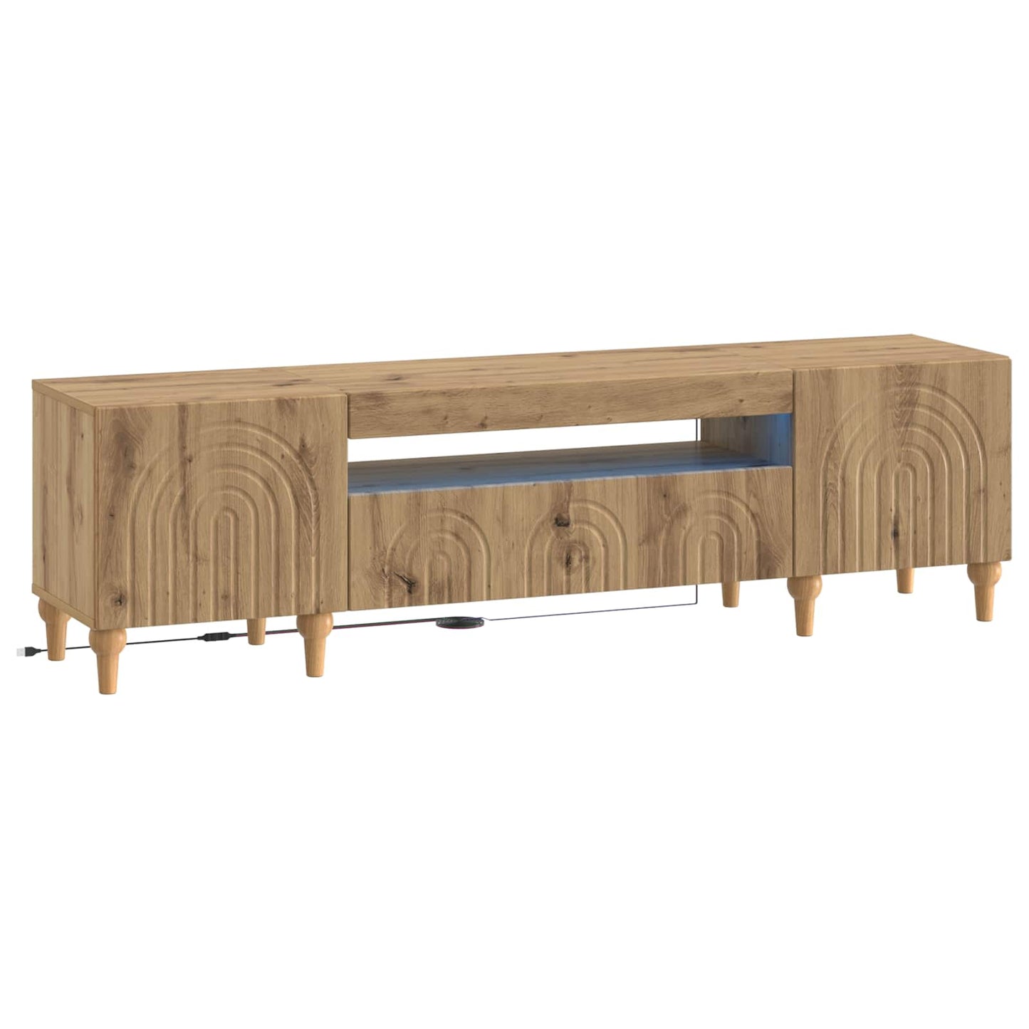 vidaXL LED TV Cabinet Artisan Oak Engineered Wood